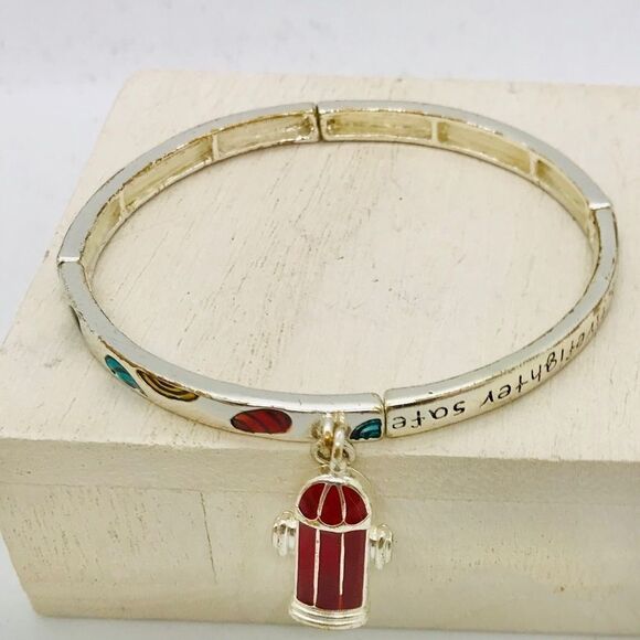 Fireman Blessing Enamel Charm Bracelet Sil… - Picture 13 of 14